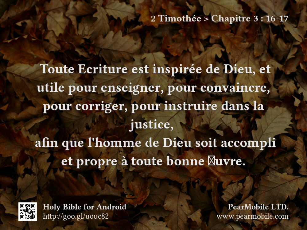 2 Timothée, Chapitre 3:16-17
